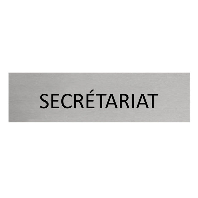 Plaque de porte Secrétariat -  aluminium - 165 x 45 mm
