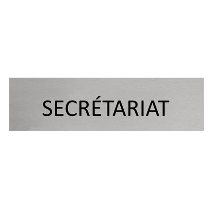 Plaque de porte Secrétariat -  aluminium - 165 x 45 mm