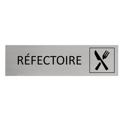 Plaque de porte Réfectoire -  aluminium - 165 x 45 mm