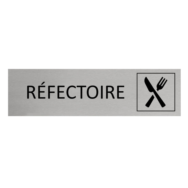 Plaque de porte Réfectoire -  aluminium - 165 x 45 mm