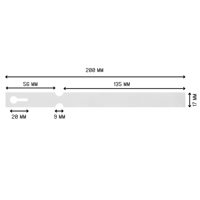 Étiquettes à boucle blanches - 200 x 17 mm - pour imprimante transfert thermique - 3000 étiquettes sur rouleau