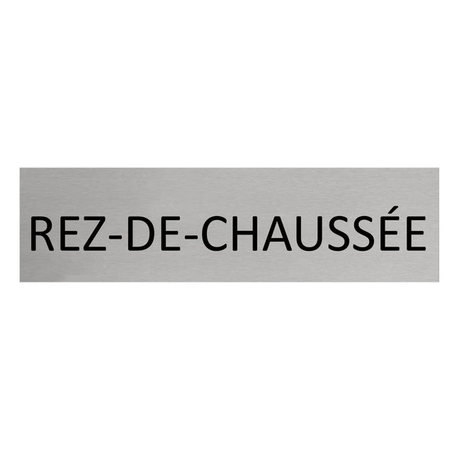 Plaque de porte RDC -  aluminium - 165 x 45 mm