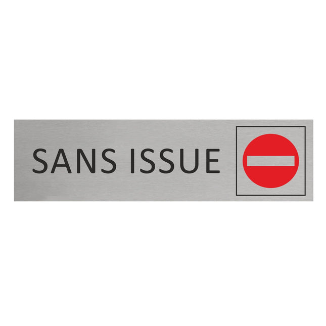 Plaque de porte Sans issue -  aluminium - 165 x 45 mm