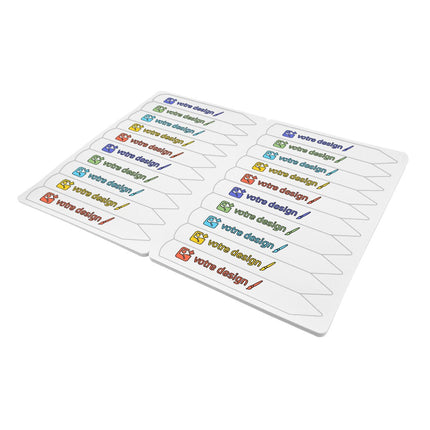 Étiquettes à piquer personnalisées - 120 x 20 mm - 100 étiquettes