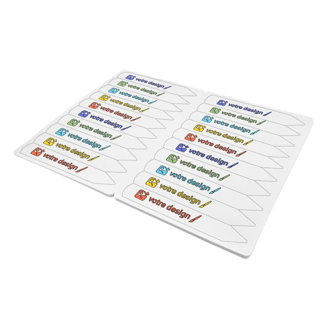 Étiquettes à piquer personnalisées - 120 x 20 mm - 100 étiquettes
