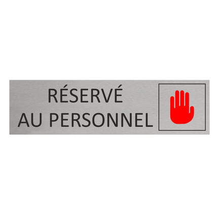Plaque de porte Personnel -  aluminium - 165 x 45 mm