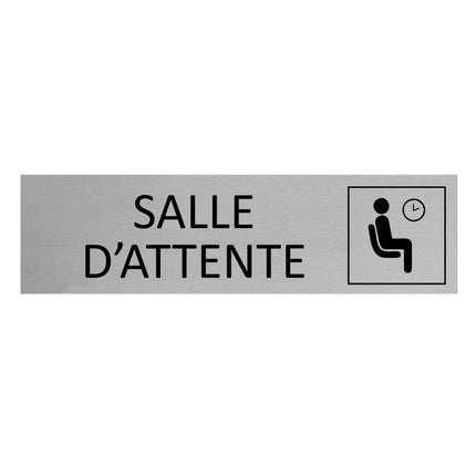Plaque de porte Salle d'attente -  aluminium - 165 x 45 mm