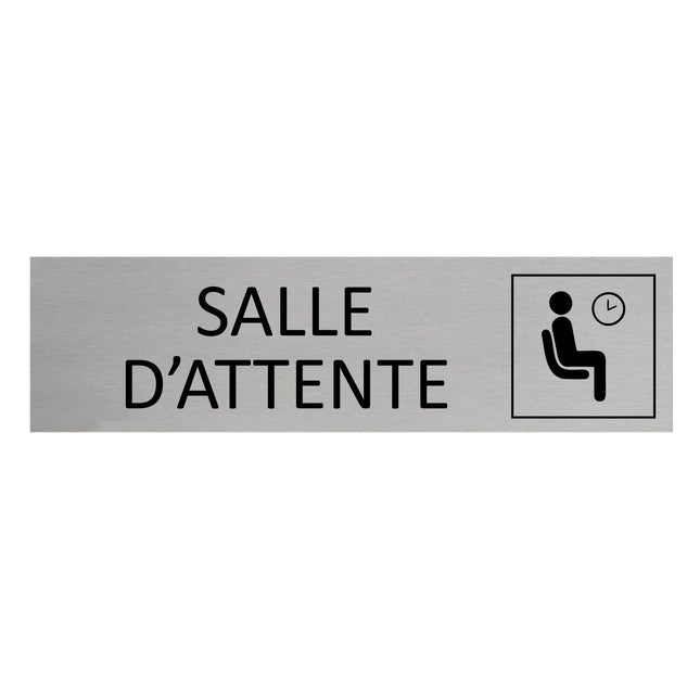 Plaque de porte Salle d'attente -  aluminium - 165 x 45 mm