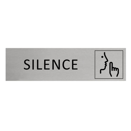 Plaque de porte Silence -  aluminium - 165 x 45 mm