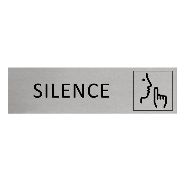 Plaque de porte Silence -  aluminium - 165 x 45 mm
