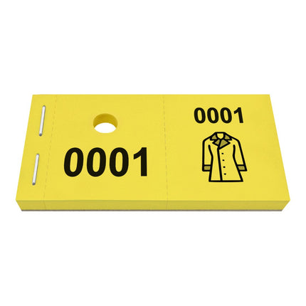 Carnet de tickets vestiaire avec trou avec symbole d'un manteau - 1000 tickets