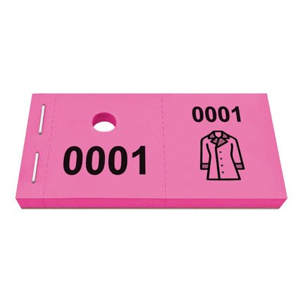 Carnet de tickets vestiaire avec trou avec symbole d'un manteau - 1000 tickets