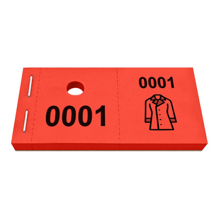 Carnet de tickets vestiaire avec trou avec symbole d'un manteau - 1000 tickets