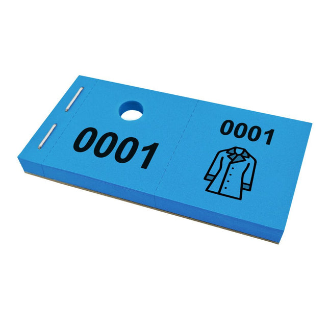 Carnet de tickets vestiaire avec trou avec symbole d'un manteau - 1000 tickets