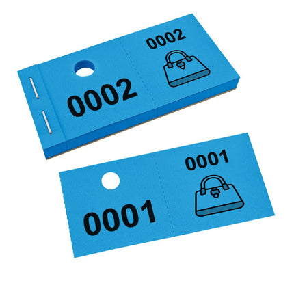 Carnet de tickets vestiaire avec trou avec symbole d'un sac à main - 1000 tickets