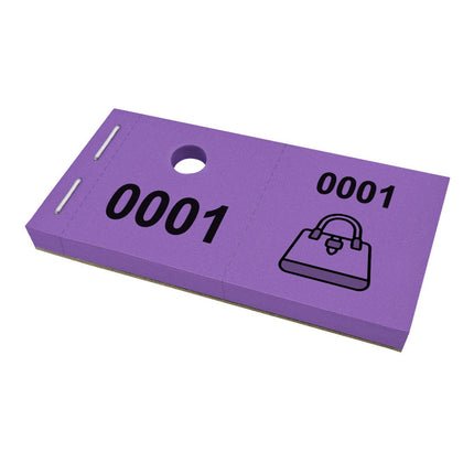 Carnet de tickets vestiaire avec trou avec symbole d'un sac à main - 1000 tickets