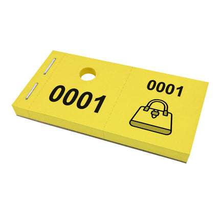 Carnet de tickets vestiaire avec trou avec symbole d'un sac à main - 1000 tickets