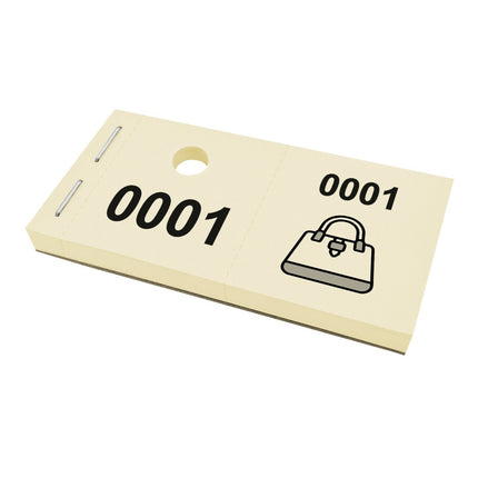 Carnet de tickets vestiaire avec trou avec symbole d'un sac à main - 1000 tickets