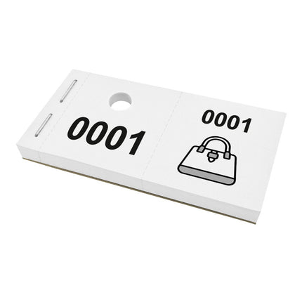 Carnet de tickets vestiaire avec trou avec symbole d'un sac à main - 1000 tickets