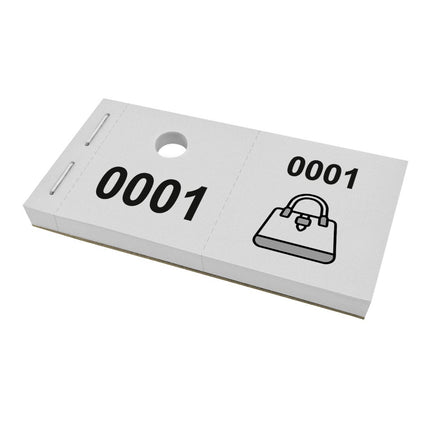 Carnet de tickets vestiaire avec trou avec symbole d'un sac à main - 1000 tickets