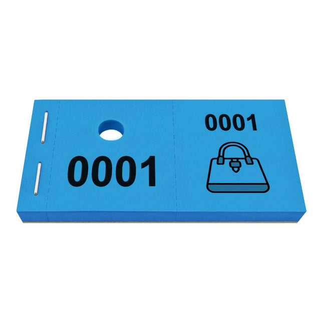 Carnet de tickets vestiaire avec trou avec symbole d'un sac à main - 1000 tickets