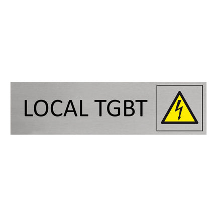 Plaque de porte local TGBT -  aluminium - 165 x 45 mm
