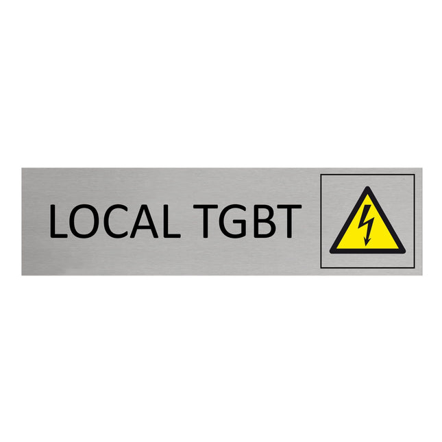 Plaque de porte local TGBT -  aluminium - 165 x 45 mm
