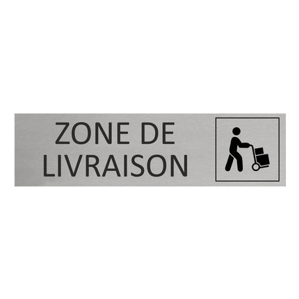 Plaque de porte Zone de livraison -  aluminium - 165 x 45 mm