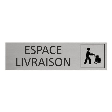 Plaque de porte Espace livraison -  aluminium - 165 x 45 mm