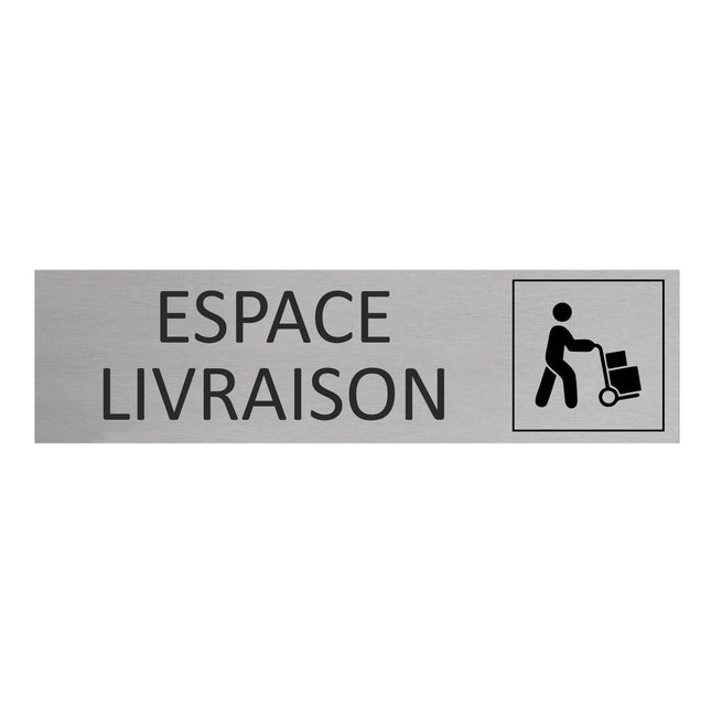 Plaque de porte Espace livraison -  aluminium - 165 x 45 mm