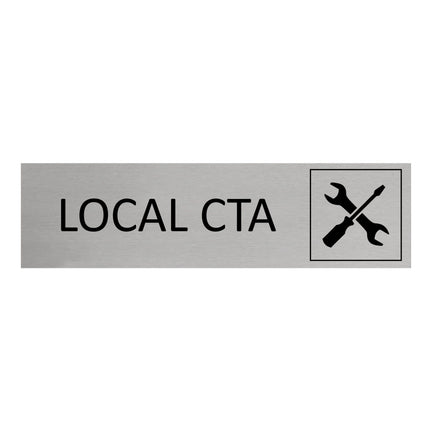 Plaque de porte Local CTA -  aluminium - 165 x 45 mm