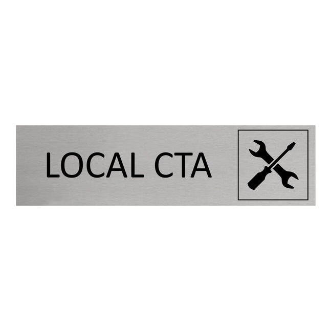 Plaque de porte Local CTA -  aluminium - 165 x 45 mm