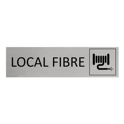 Plaque de porte Local fibre -  aluminium - 165 x 45 mm