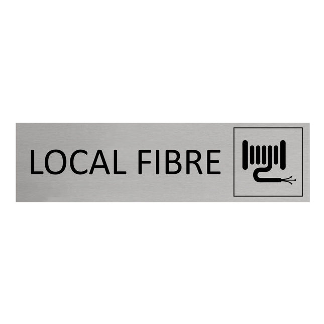 Plaque de porte Local fibre -  aluminium - 165 x 45 mm
