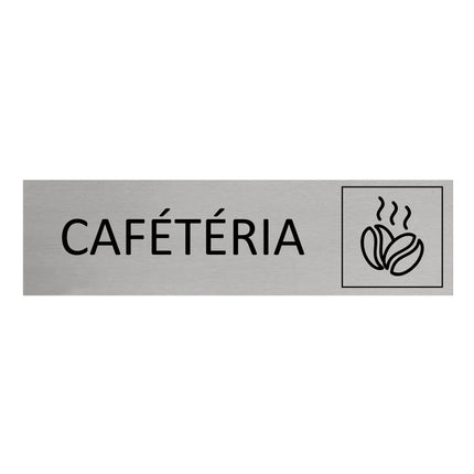Plaque de porte Cafétéria -  aluminium - 165 x 45 mm