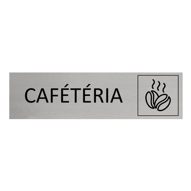 Plaque de porte Cafétéria -  aluminium - 165 x 45 mm