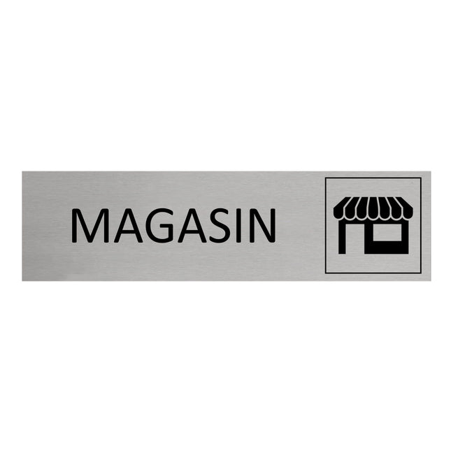 Plaque de porte Magasin -  aluminium - 165 x 45 mm