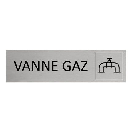 Plaque de porte Vanne gaz -  aluminium - 165 x 45 mm