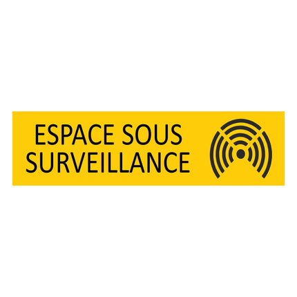 Plaque de porte Espace sous surveillance -  aluminium - 165 x 45 mm