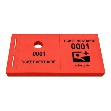 Carnet de tickets vestiaire avec propre texte et logo - 1000 tickets