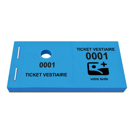 Carnet de tickets vestiaire avec propre texte et logo - 1000 tickets