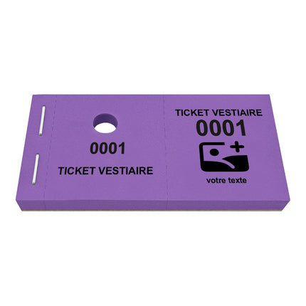 Carnet de tickets vestiaire avec propre texte et logo - 1000 tickets