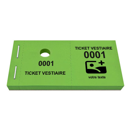 Carnet de tickets vestiaire avec propre texte et logo - 1000 tickets