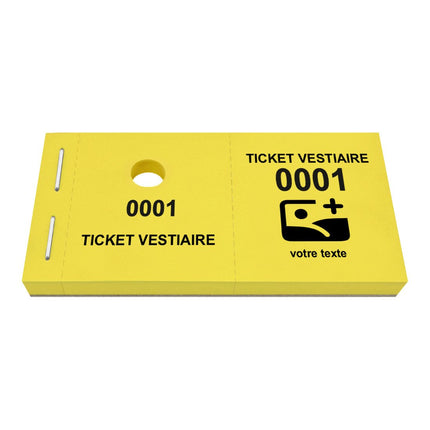 Carnet de tickets vestiaire avec propre texte et logo - 1000 tickets
