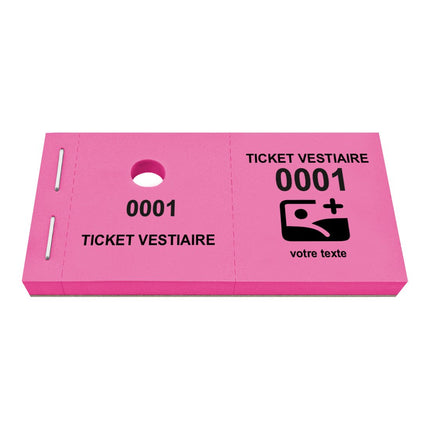 Carnet de tickets vestiaire avec propre texte et logo - 1000 tickets