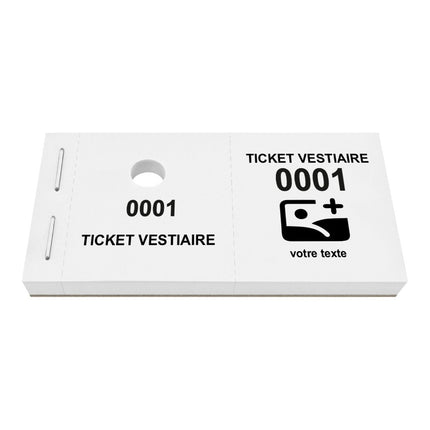 Carnet de tickets vestiaire avec propre texte et logo - 1000 tickets