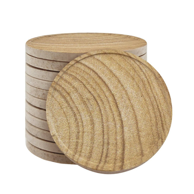 Jetons personnalisés avec motif en bois -  Ø35 mm - 100 pièces