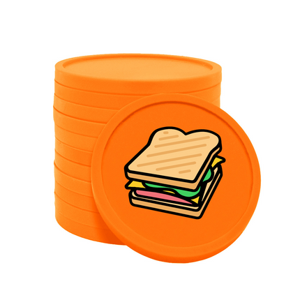 Jetons pour buvette sandwich Ø29 mm - 100 pièces