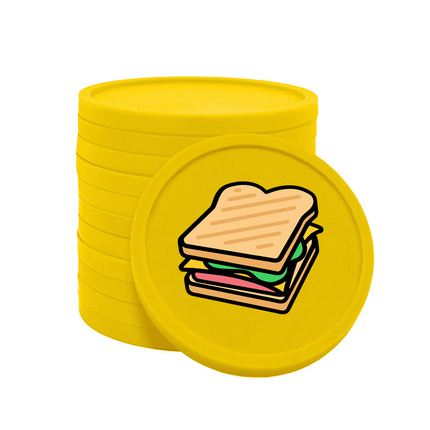 Jetons pour buvette sandwich Ø29 mm - 100 pièces