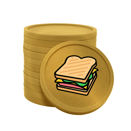 Jetons pour buvette sandwich Ø29 mm - 100 pièces